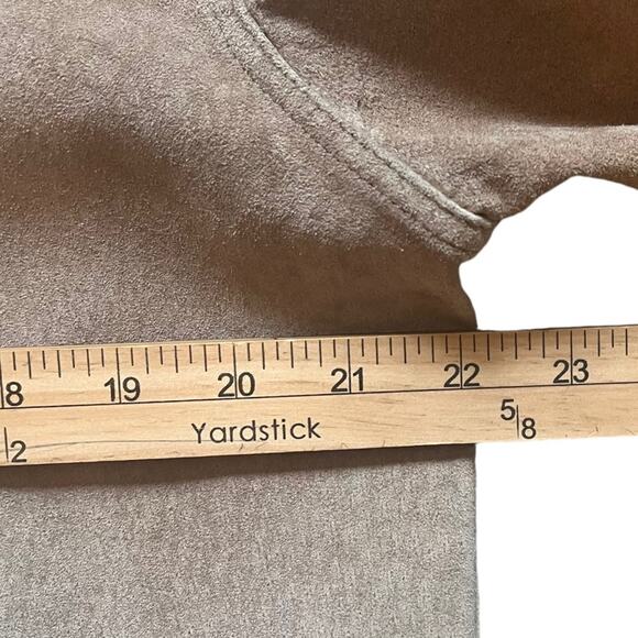 Reversible Suede Animal Print Brown Chore Coat Shacket Size Large Tan Chico's - Picture 11 of 13